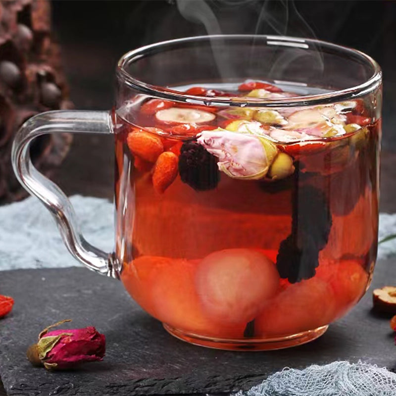 Dišeči in cvetlični zeliščni čaj Fouramazingtea: Rose Rdeči Datlji Volčje jagode Murva Longan