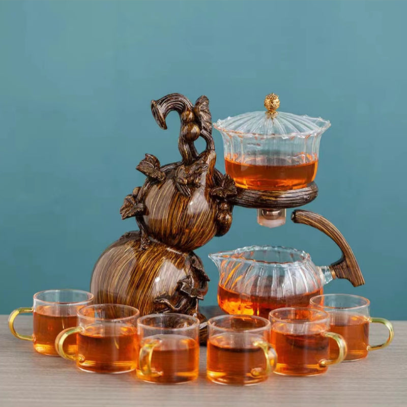 Fouramazingtea+Tea ware+Gourd semi-automatic tea set