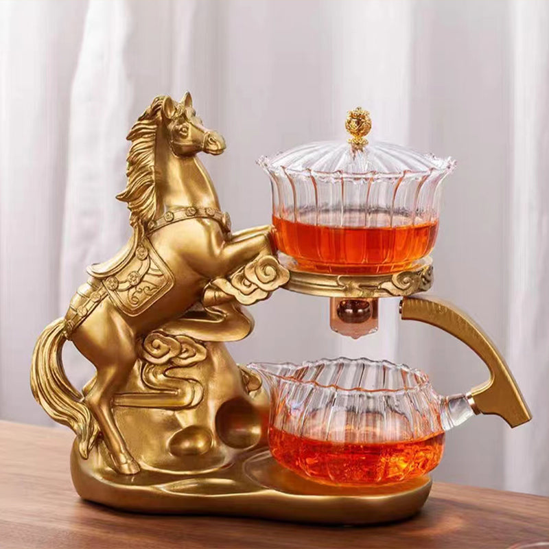 Fouramazingtea+Tea ware+Horse semi-automatic tea set