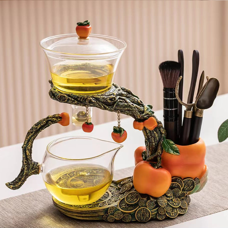 Fouramazingtea+Tea ware+Persimmon semi-automatic tea set