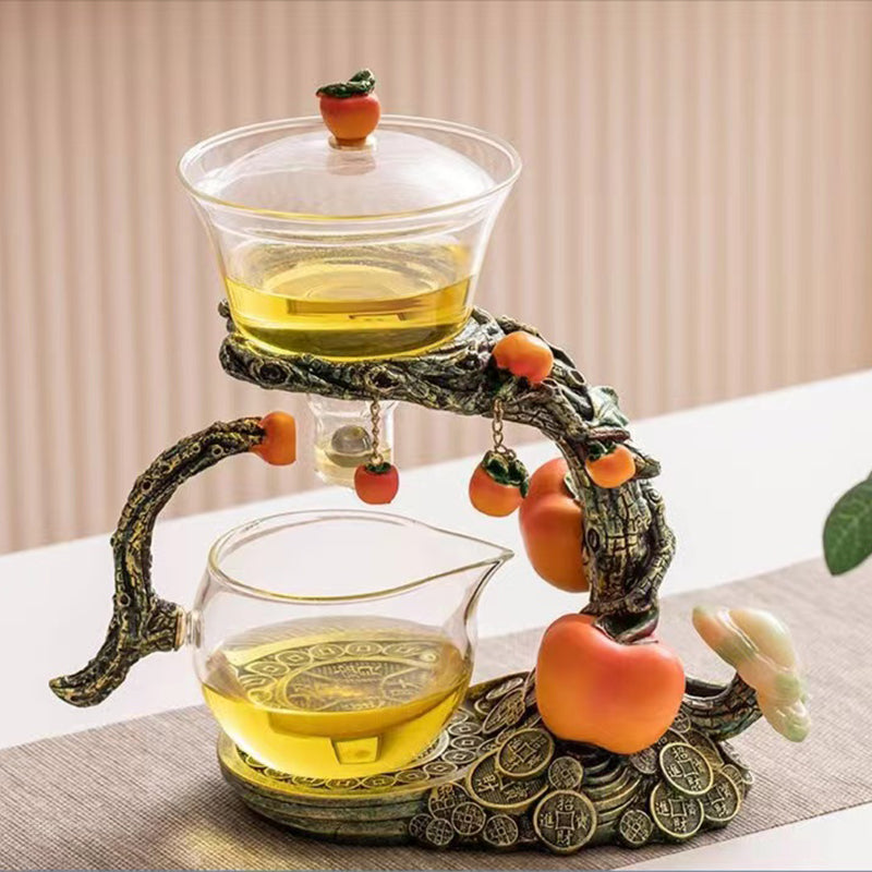 Fouramazingtea+Tea ware+Persimmon semi-automatic tea set