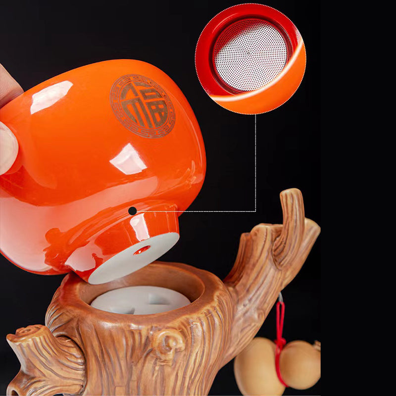 Fouramazingtea+Tea ware+Persimmon semi-automatic tea set