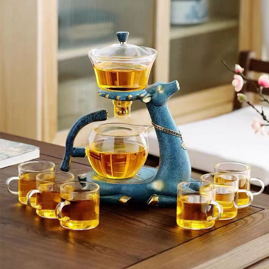 Fouramazingtea+Tea ware+Deer semi-automatic tea set