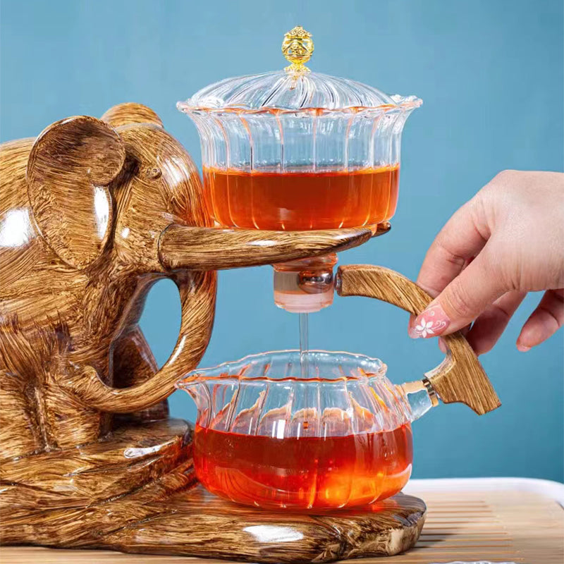 Fouramazingtea+Tea ware+Elephant semi-automatic tea set